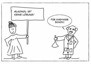 Chemiecomic: Alkohol ist eine Lösung