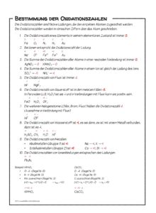 Oxidationszahlen bestimmen (Regeln)