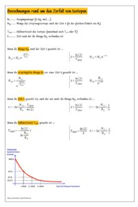 Radioaktivität Formeln für die Rechnungen zur Halbwertszeit