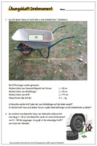 Drehmoment, Hebel Übungsbeispiele